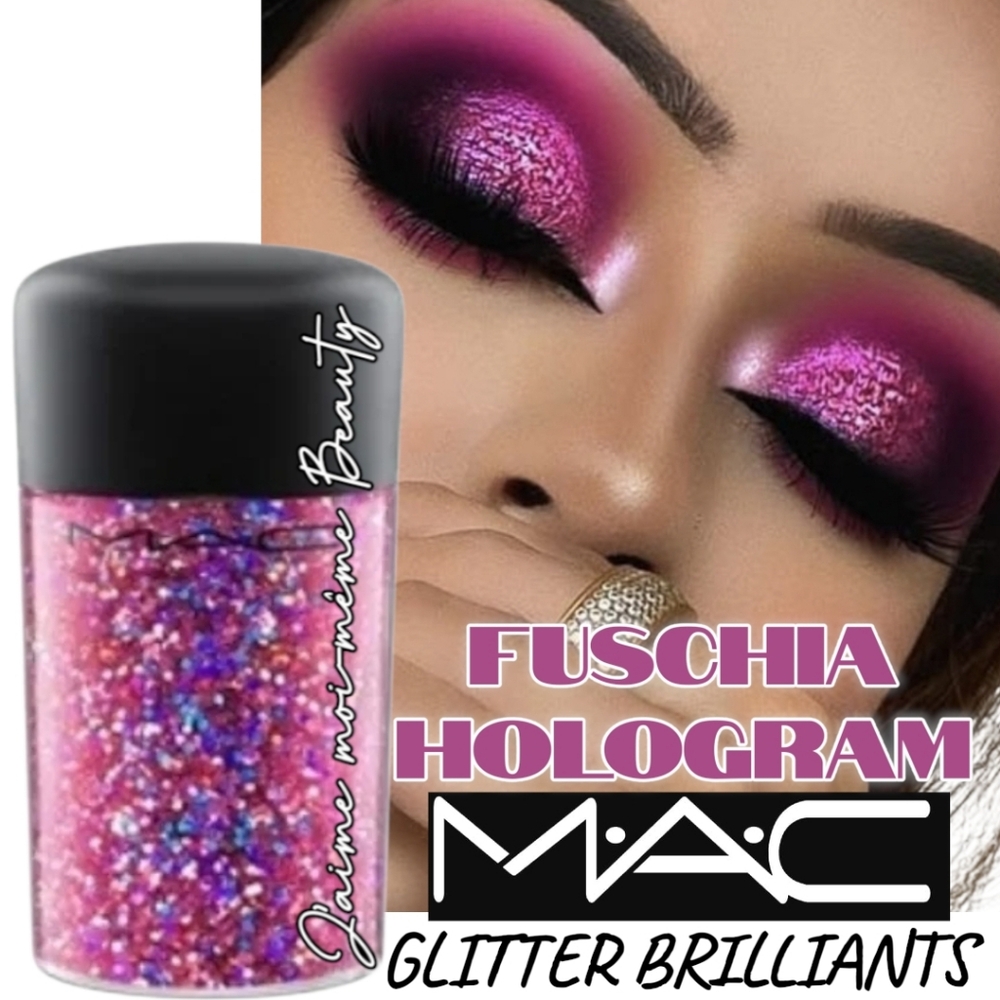 MAC Cosmetics Holographic FUSCIA Glitter Brilliants (True Fuscia) Eyeshadow Lips